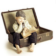little boy reading a book