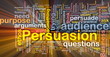 Persuasion background concept glowing