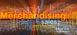 Merchandising background concept glowing