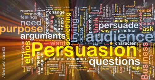 Illustration: Persuasion background concept glowing Persuasion background concept glowing