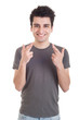 Man with crossed fingers