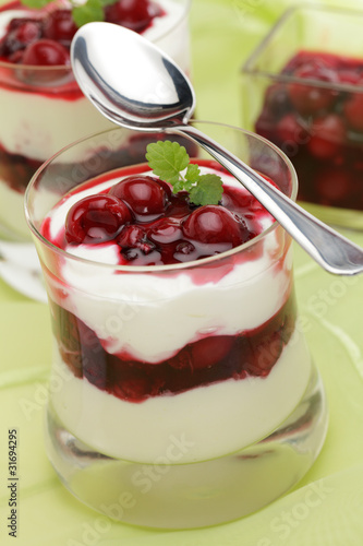 Photo: Quark mit roter Grütze Quark mit roter Grütze
