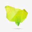 Abstract origami speech bubble vector background