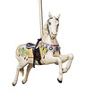 Cheval de bois sur un carrousel, fond blanc
