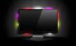 Vector LCD monitor with colorful lights Vector LCD monitor with colorful lights