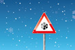 Verkehrszeichen Schnee- oder Eisglätte Schneeflocken Verkehrszeichen Schnee- oder Eisglätte Schneeflocken