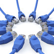Illustration: Blue network cables - meeting Blue network cables - meeting