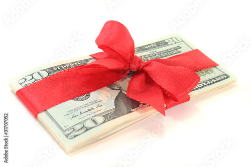 Photo: Dollarscheine mit Schleife Dollarscheine mit Schleife