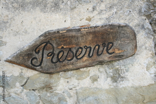 Photo: panneau, réserve panneau, réserve
