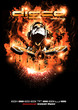 Discoteque Night Background with DJ Shape and Magic Atmosphere