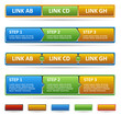Colored web site menu and process steps.