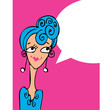 Doodley woman glamour and beauty cartoon face