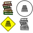 books tower illustration sign and symbol