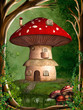 a dwarf house hidden in the forest