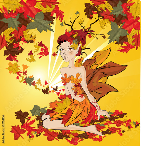 Vector: vector autumn fairy vector autumn fairy
