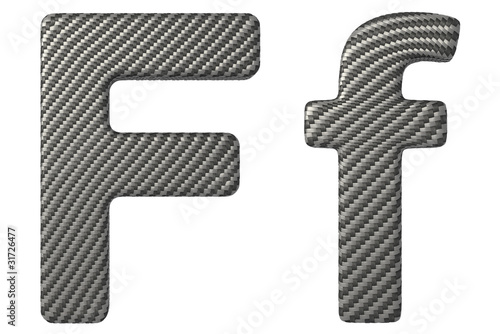 Illustration: Carbon fiber font F lowercase and capital letters Carbon fiber font F lowercase and capital letters