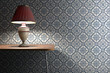Vintage lamp on tiles background