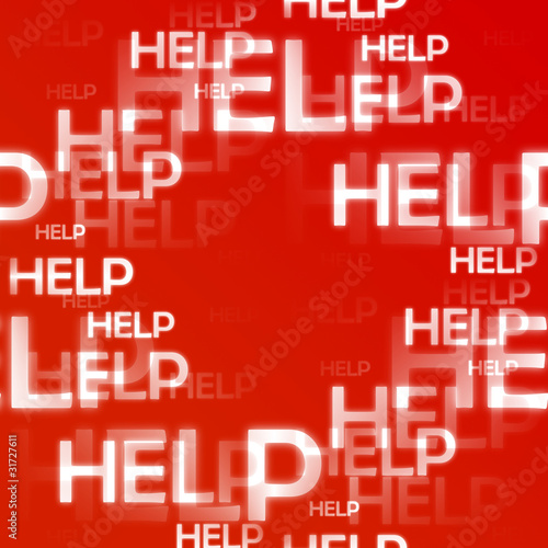 Illustration: help abstract - red background help abstract - red background