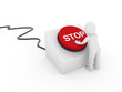 Illustration: 3d human button stop 3d human button stop