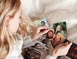 Young woman, tearing photo Young woman, tearing photo