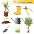 gardening icons set
