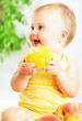Little baby eating apple Little baby eating apple