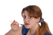 sick teenager taking pills