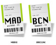 Vektor: Airport tag bags - Espagne 01 Airport tag bags - Espagne 01