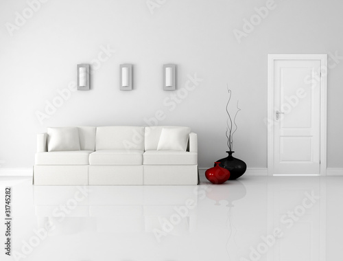 Illustrazione: minimalist white interior minimalist white interior