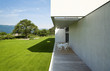 modern house - exterior with lawn