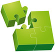 Puzzle verde con 4 pezzi