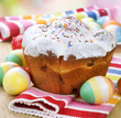 Easter Cake and colorful Eggs