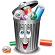 Riciclaggio Alluminio-Bidone Cartoon-Alluminium Recycle Bin