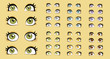 Beautiful female eyes with different expressions