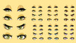 Beautiful women eyes with different expressions set 1