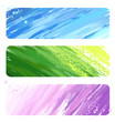 three painted banner