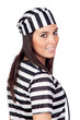 Attractive woman dressed in prisoner