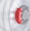 Wheel and brake pads, wire model Wheel and brake pads, wire model