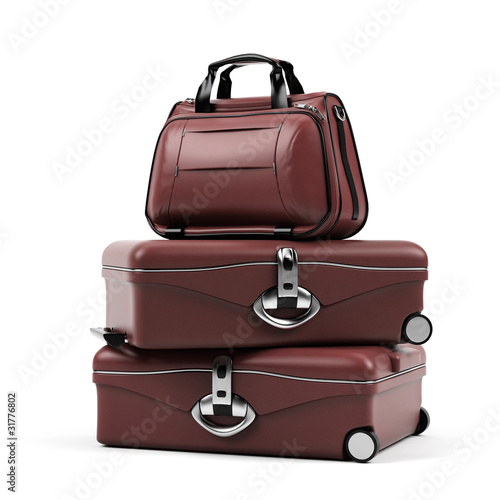 Illustration: Suitcases isolated on a white background. Suitcases isolated on a white background.