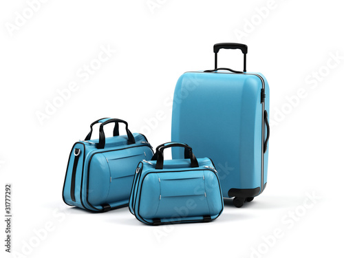 Illustration: Suitcases isolated on a white background. Suitcases isolated on a white background.