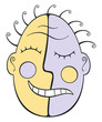 Tribal mask with sad and happy face