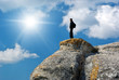 Man on top of mountain Man on top of mountain