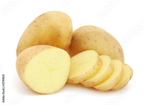 Photo: Potatoes isolated on white background Potatoes isolated on white background