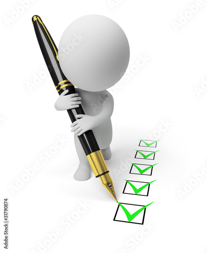 Illustration: 3d small people - questionnaire 3d small people - questionnaire