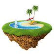 Foto: Personal resort concept. Tiny island / planet collection. Personal resort concept. Tiny island / planet collection.