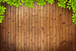 Old grunge wood texture with leaves