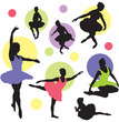 set vector ballet silhouettes