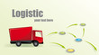 Illustration with truck. Logistic concept.