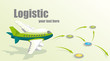 Illustration with plane. Logistic concept.