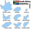 Südafrika Vektor - einzelne Provinzen mit Namen